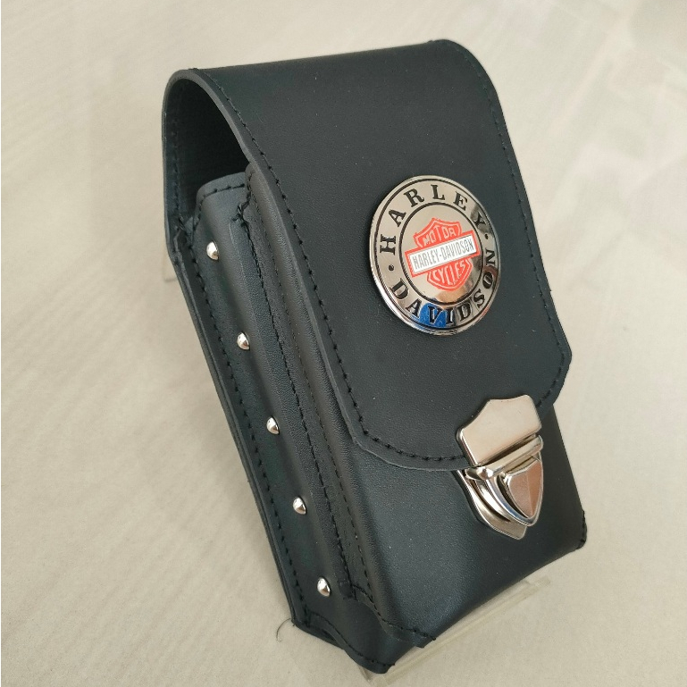 Sarung hp kulit I Dompet hp kulit logo harley davidsion/police