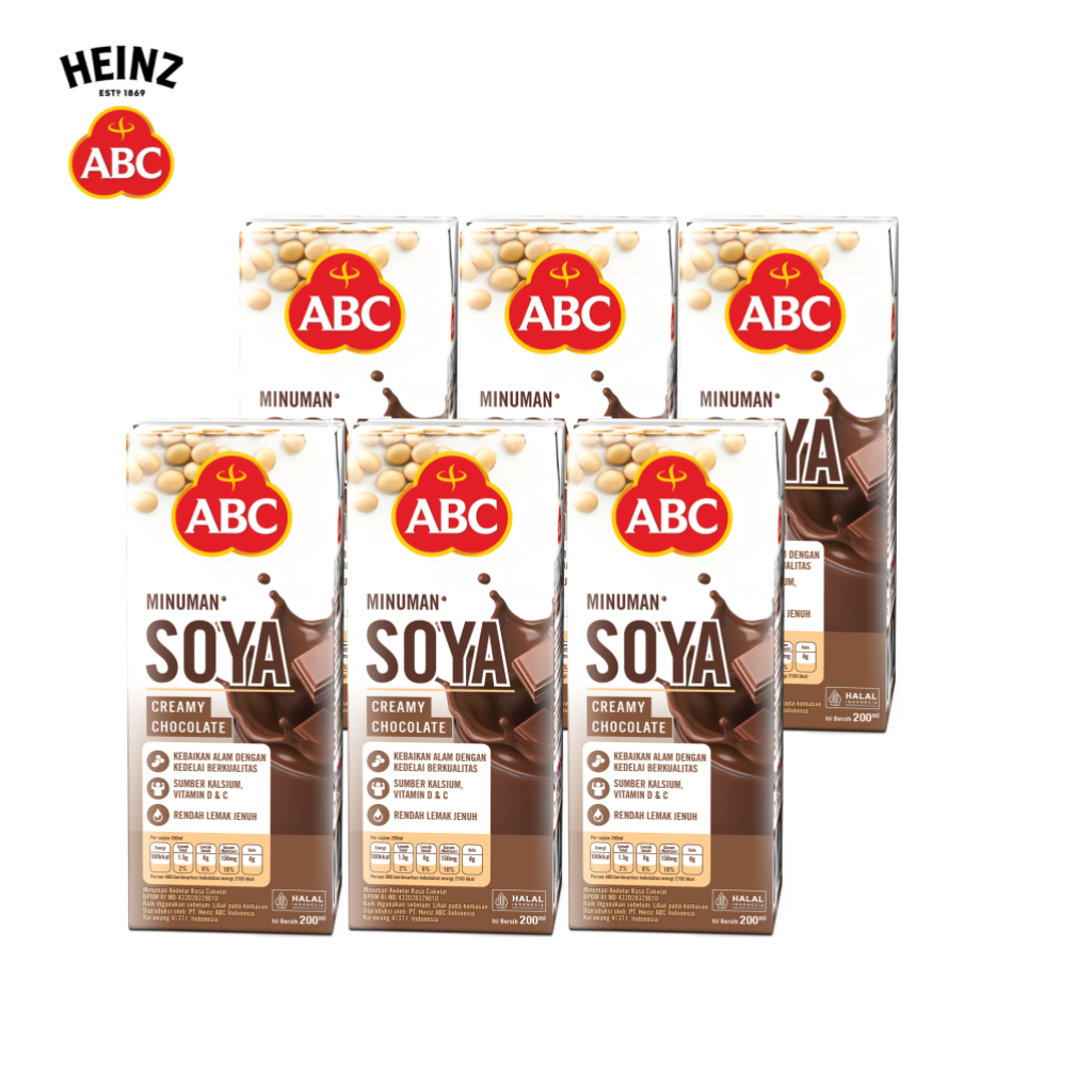 

ABC Soya Sari Kedelai Creamy Chocolate 200 ml - Multipack 6 pcs
