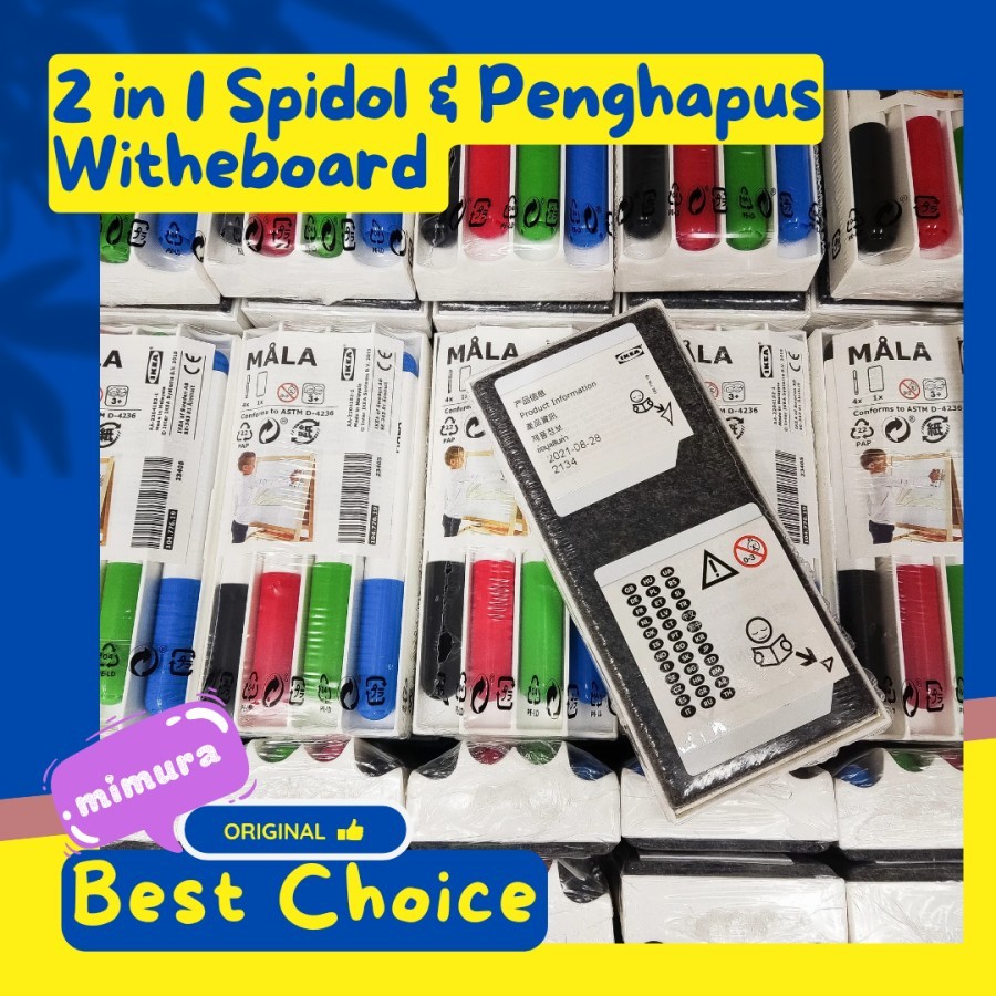 

Spidol Warna Whiteboard 2in1 Dengan Penghapus IKE4