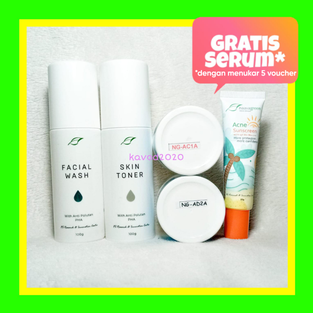 Naavagreen Paket Jerawat Komplet by dr Fredi Setyawan Original Skin Care Paket Acne Complete (fw,ton