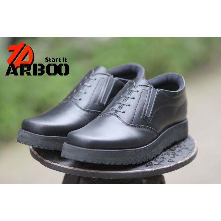Sepatu pdh pendek tanpa tali slip-on dinas TNI POLRI ARBOO