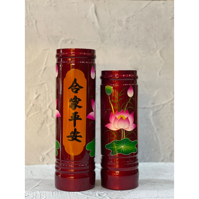 Hio Kong / Kaleng Dupa / Tempat Dupa Bambu Merah