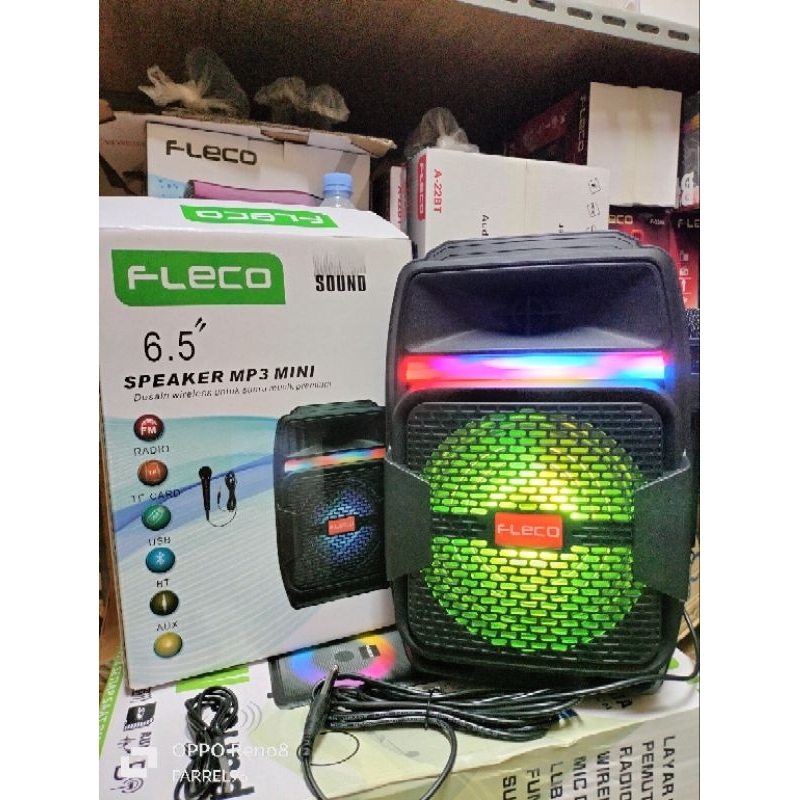 Speaker Bluetooth Portabel Karaoke Fleco F-6111A/B Super Bass