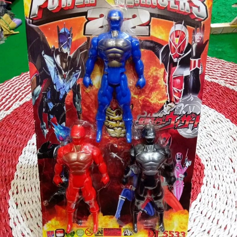 Mainan Anak Figur Super Hero Power Rangers 3 set