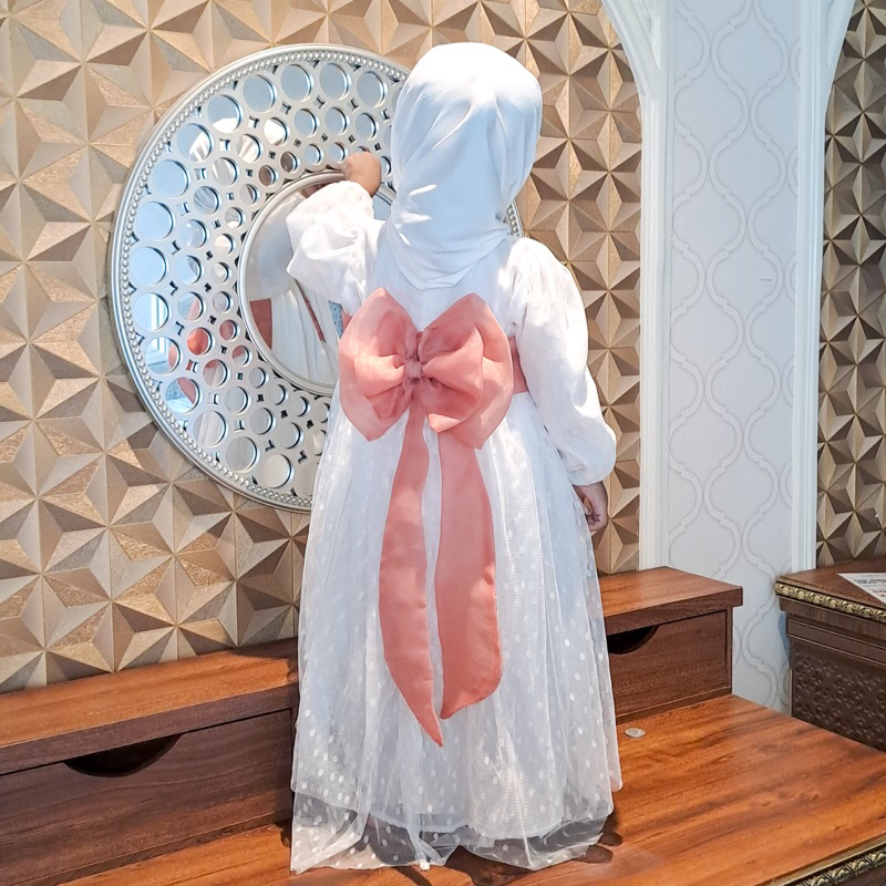 ZIA LENGAN PANJANG by Sophisophia. Dress Baju Korea Pita Besar Anak 0-5 th Gamis Aqiqah Lebaran 2026