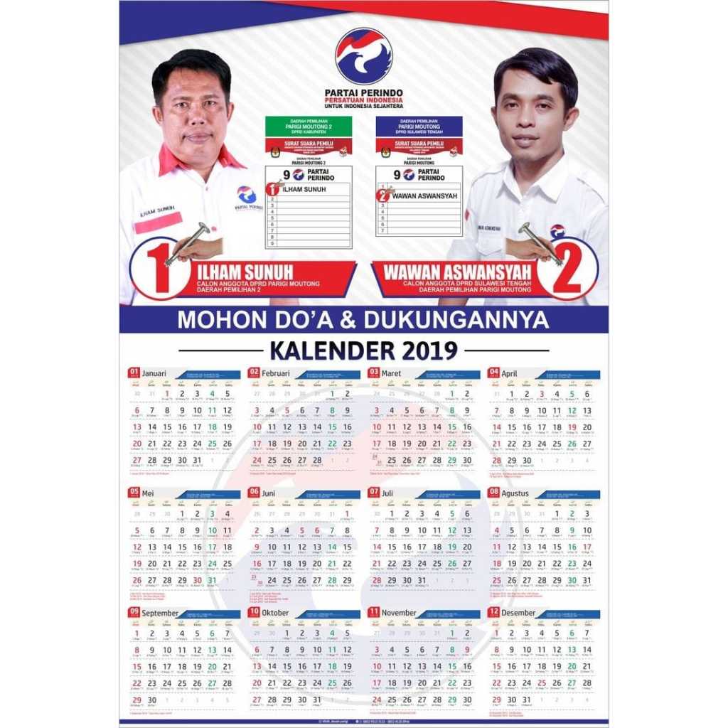 

MURAH - PROMO CUSTOM KALENDER CALEG PARTAI 2025 A3