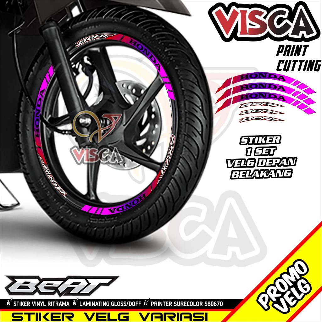 Stiker Velg List Velg Motor Stiker Velg Beat Motif Beat 03 Bunglon