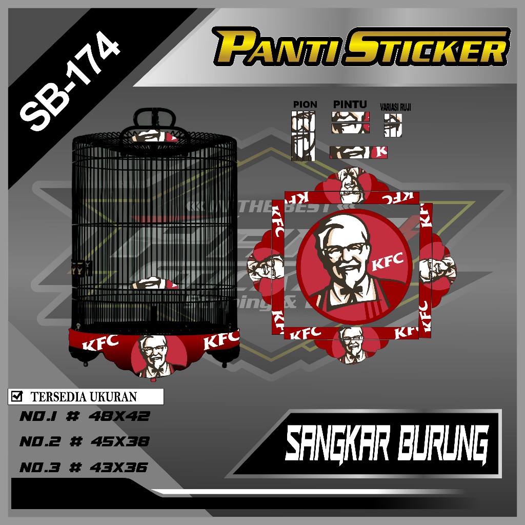Stiker Aksesoris SANGKAR BULAT Sangkar TEBOK Sangkar Kenari Variasi KFC