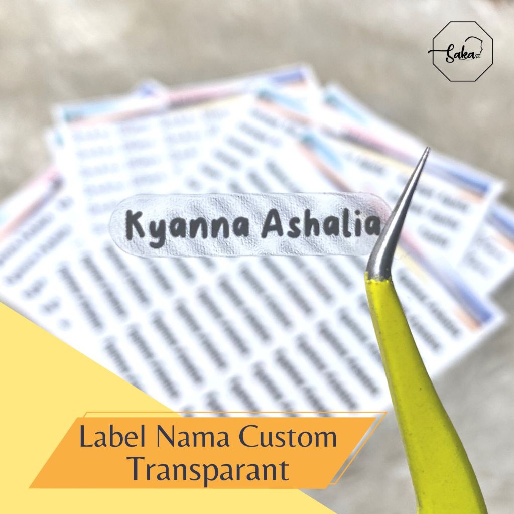 

[TRANSPARANT] STICKER NAMA WATERPROOF CUSTOM TRANSPARANT