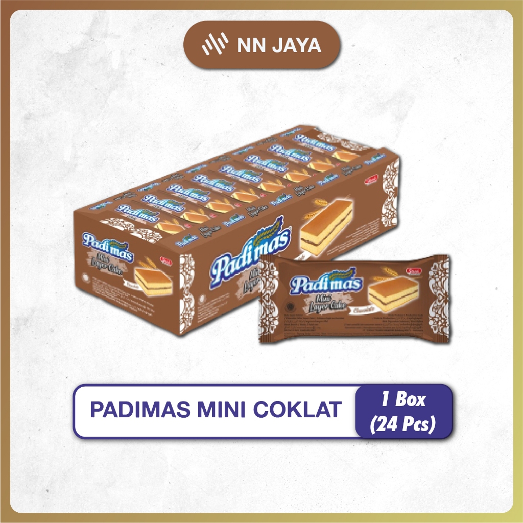 

Bolu Padiman Mini Layer Cake Isi 24 per 1 Box rasa Coklat - Bolu Murah