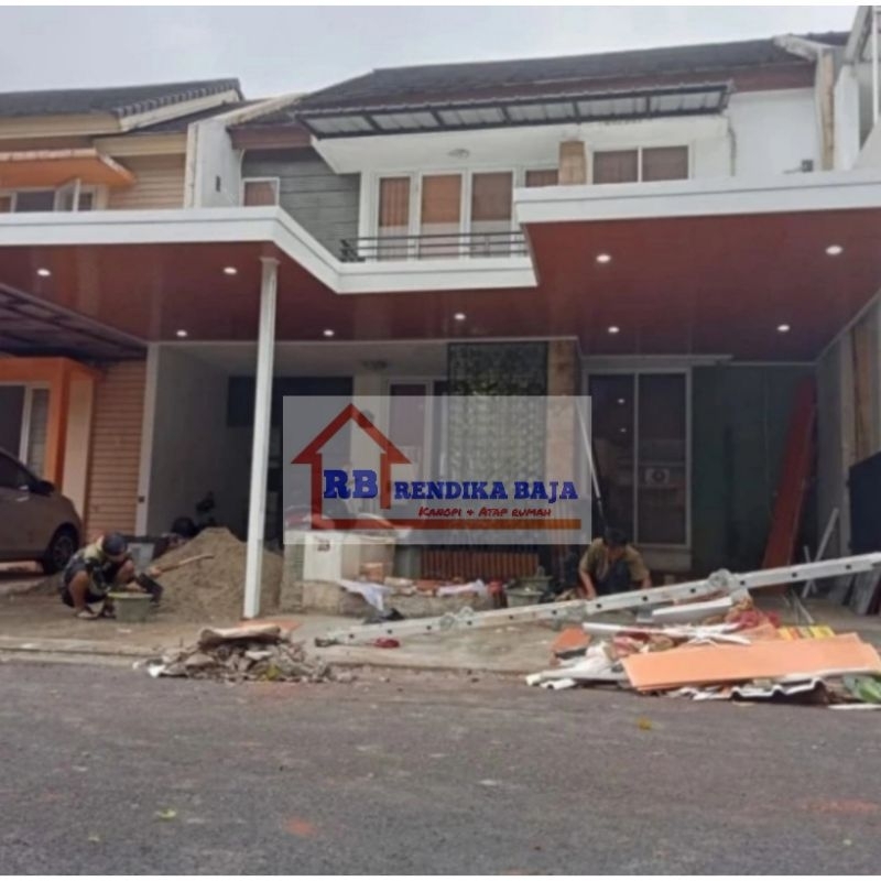 Kanopi baja ringan 0,75mm + alderon single layar dan plafon pvc (se-jabodetabek)