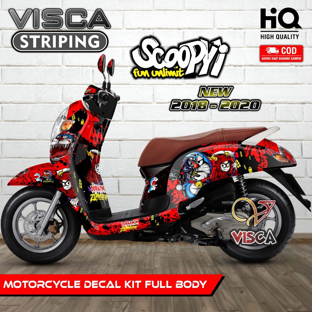 Decal Scoopy New 2018 2019 2020 Full Body - Stiker Scoopy 2019 Fullbody - Dekal Scoopy 2020 - Stripi