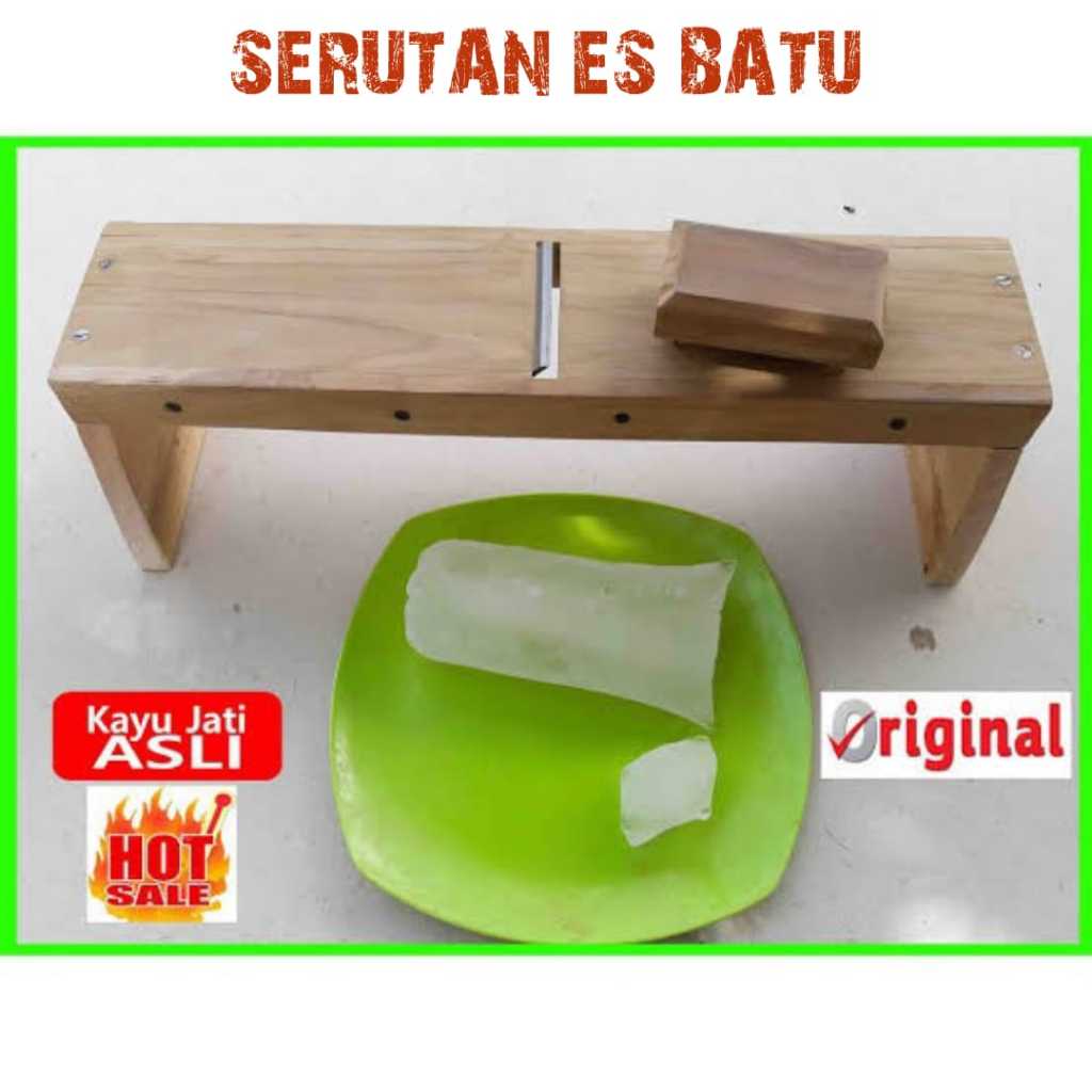 100% ASLI alat serut es batu kayu jati termurah