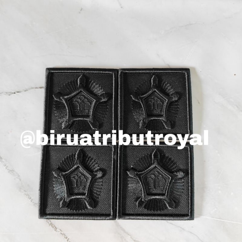 BADGE BORDIR PDL ESELON 5 4 3 2 KUMHAM TERBARU FULL HITAM TIMBUL - KEMENKUMHAM
