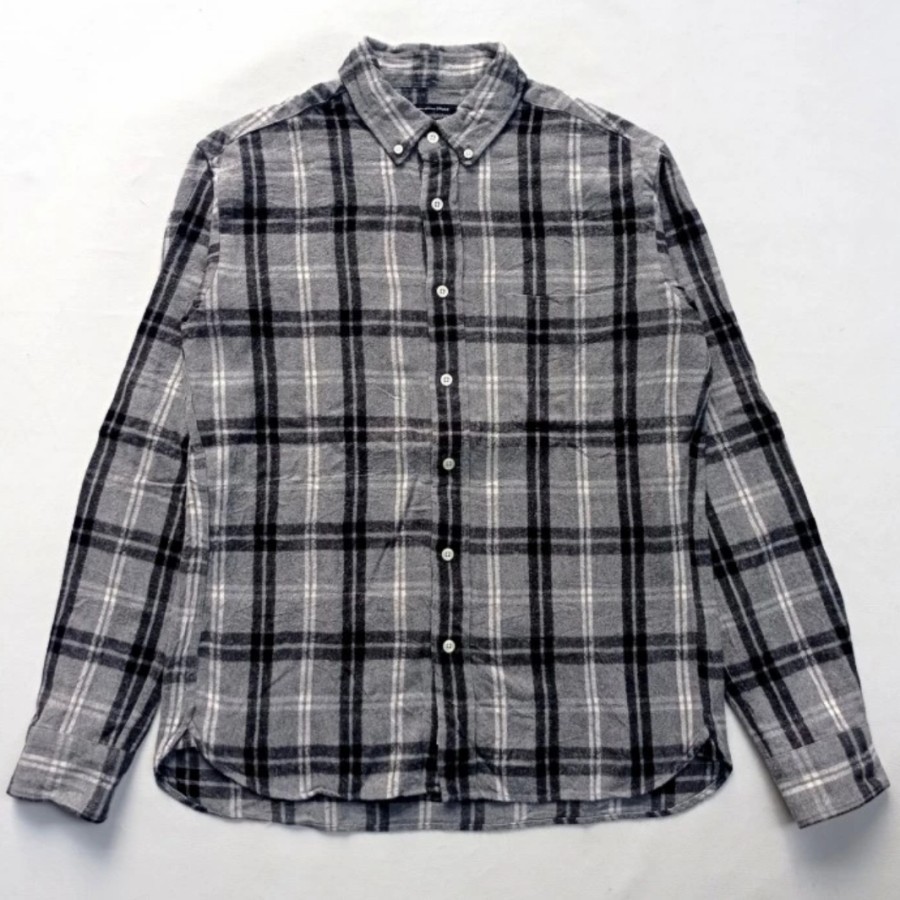 kemeja urban research doors japan plaid button down flannel shirt