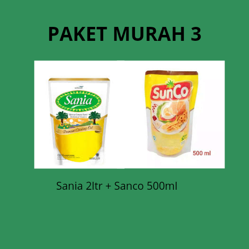 

Paket murah 3 (sania 2ltr + Sanco 500ml)