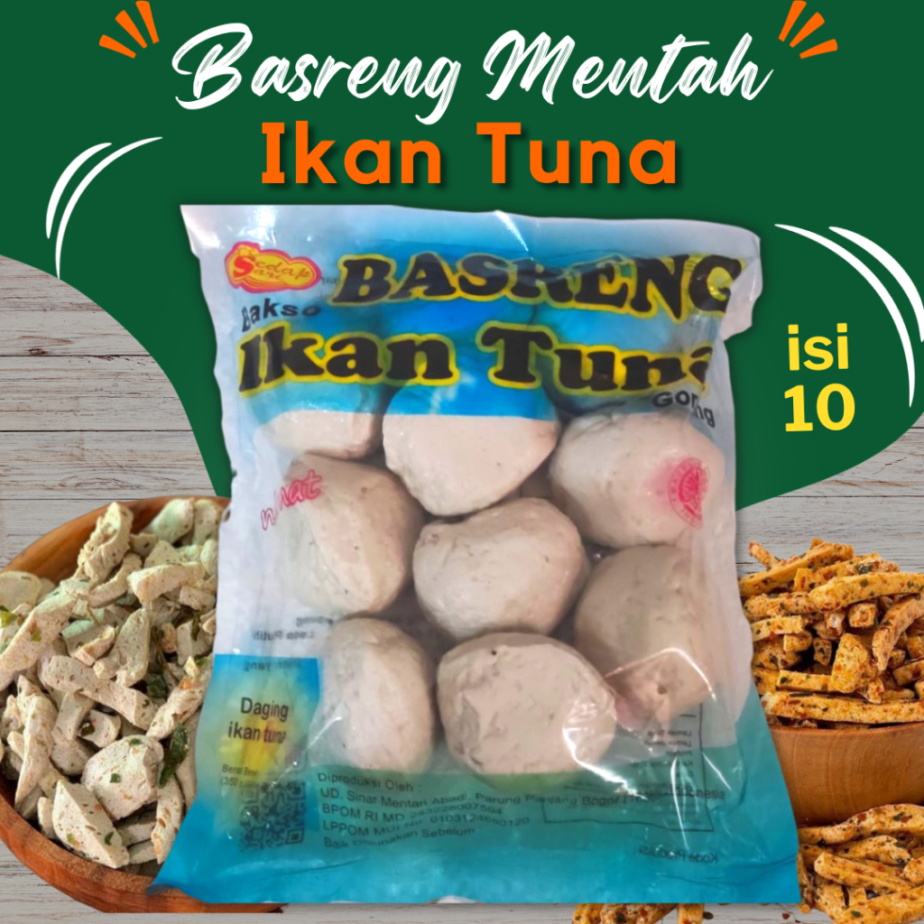 Basreng Mentah Ikan Tuna Kemasan Hemat Isi 10 Butir
