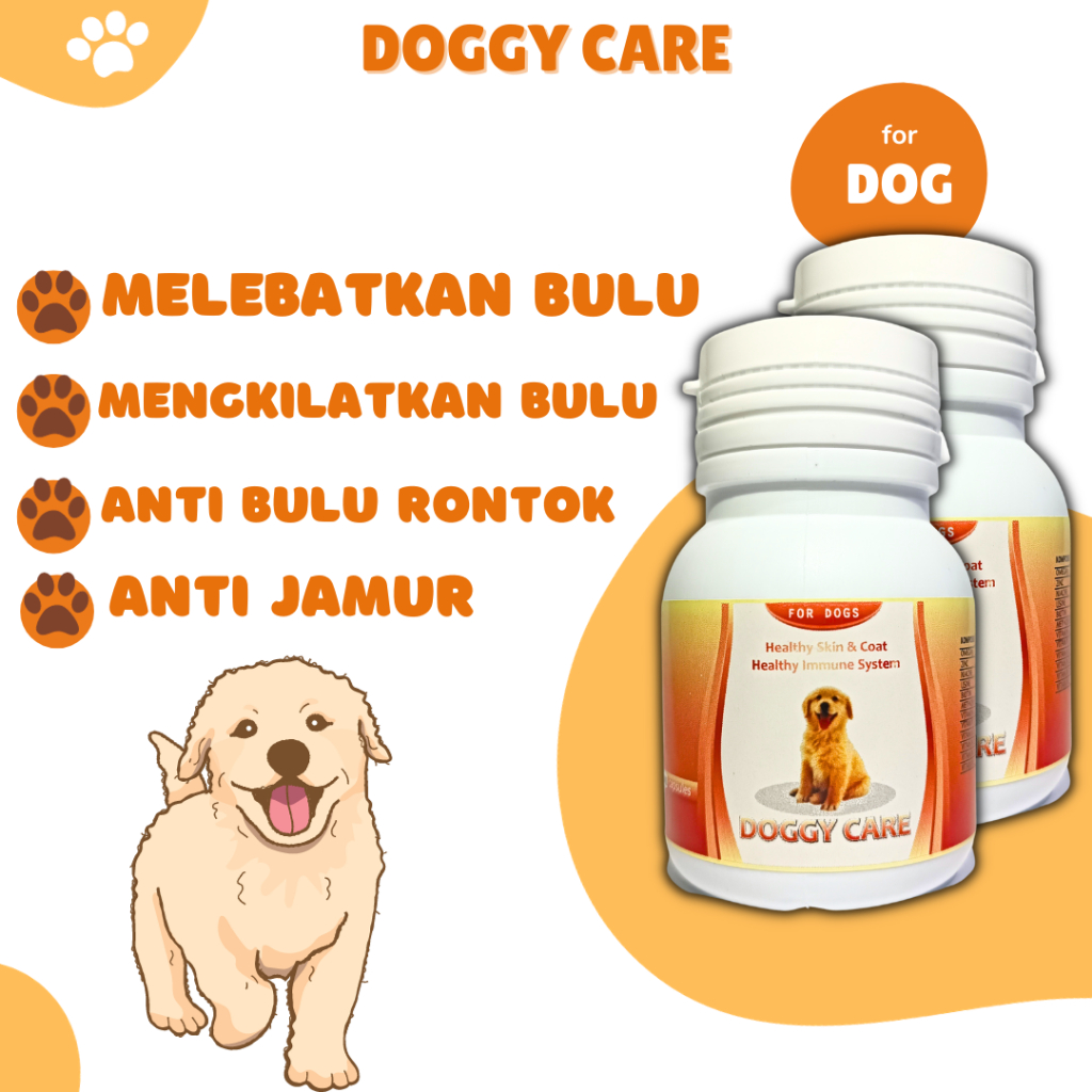 DOGGY CARE VITAMIN BULU ANJING VITAMIN ANJING BULU LEBAT ANTI RONTOK MENGKILAT ANTI JAMUR ANJING MAX