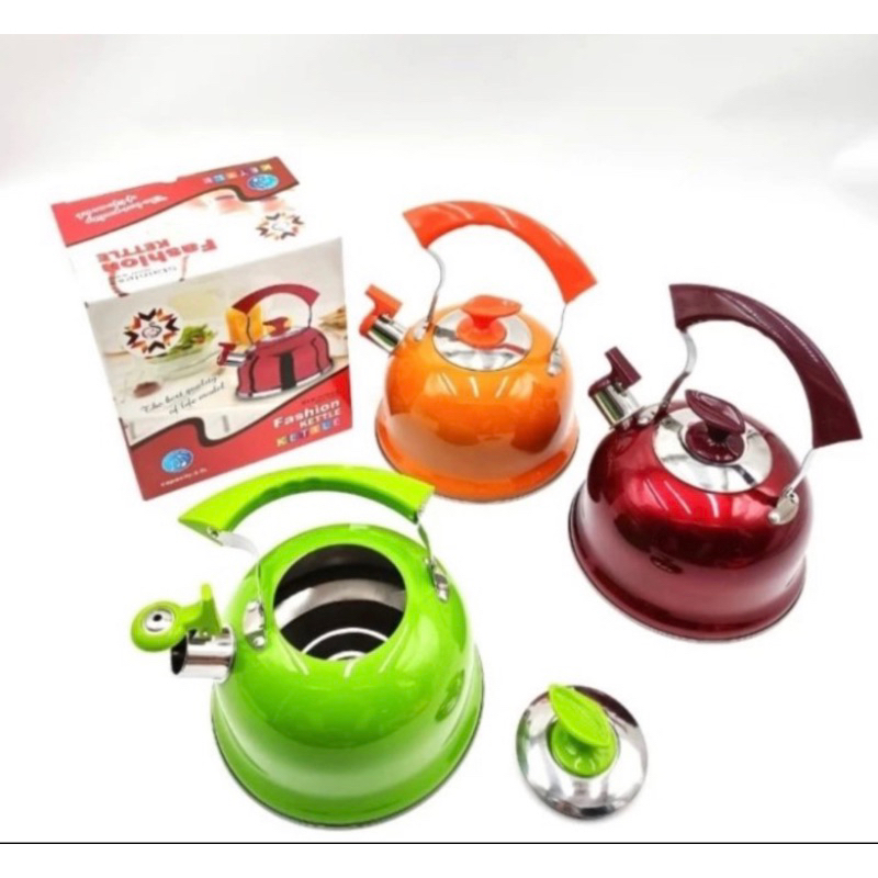 Teko bunyi 4Liter stainless warna / ketel bunyi siul 4liter /  teko warna / teko viral warna elegan 