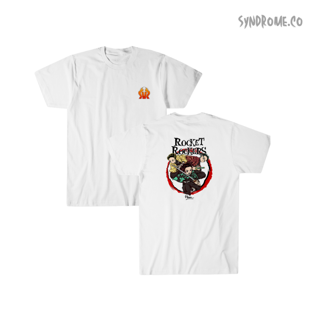 Syndrome.co Tshirt - Kaos Rocket Rockers -Kaos Band - White