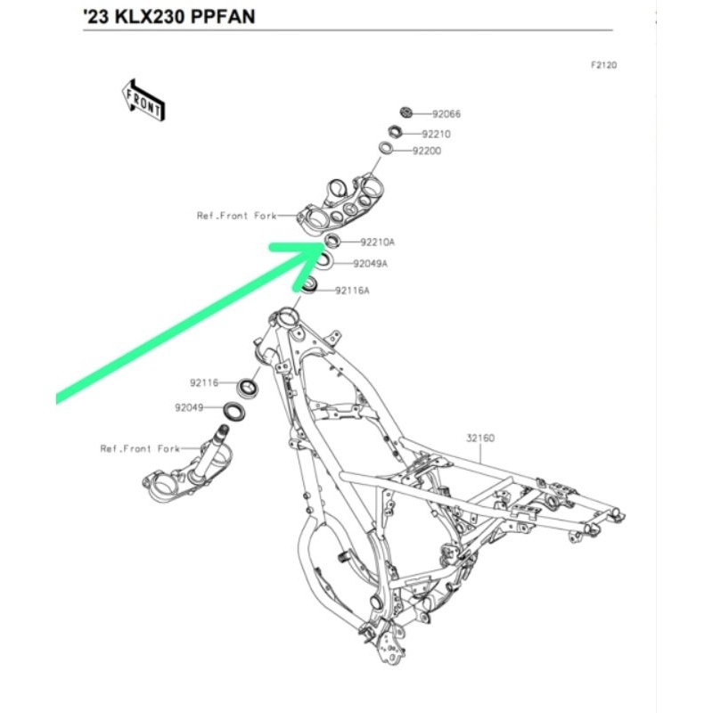 mur komstir klx 230 bahian bawah segitiga atas original kawasaki