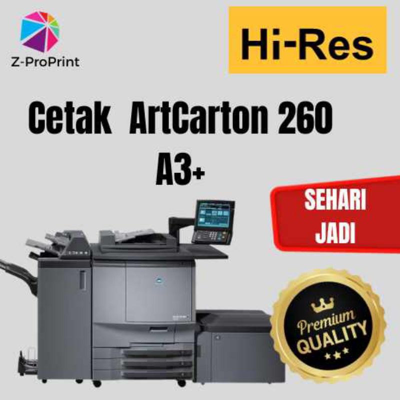

CETAK ARTCARTON 260g A3 Full Color 1 sisi/ 2 sisi