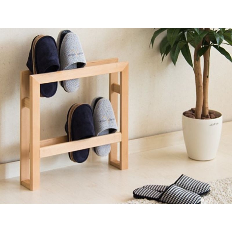 Rak Sepatu Rak Sandal Rak Kayu Aistetic