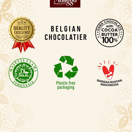 

Ready Stok Chocolate Monggo Bar 40g | 13 Variants | Coklat Murni 100% Cocoa Butter| Dark Cokelat Snack Sehat