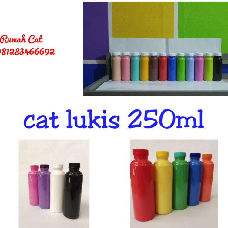 

Stok Banyak cat lukis kanvas/kayu /ukuran 250 grm kemasan botol