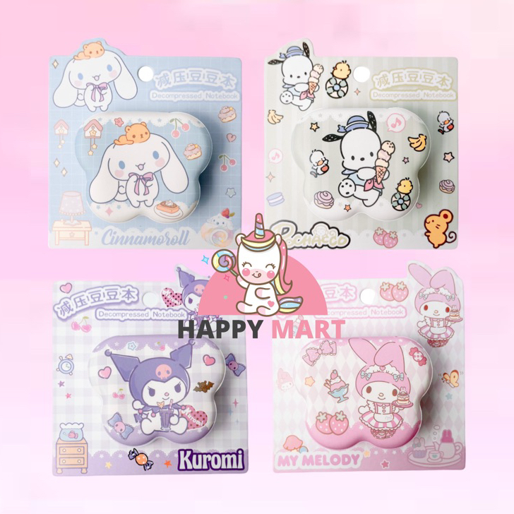 

←➲❊✩ Notess sanrio bubble BUTTERFLY shape kuromi / melody / cinnamoroll