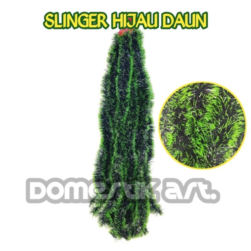 SLINGER NATAL HIJAU DAUN / hiasan tinsel pohon natal / dekorasi natal / slinger natal / hiasan natal