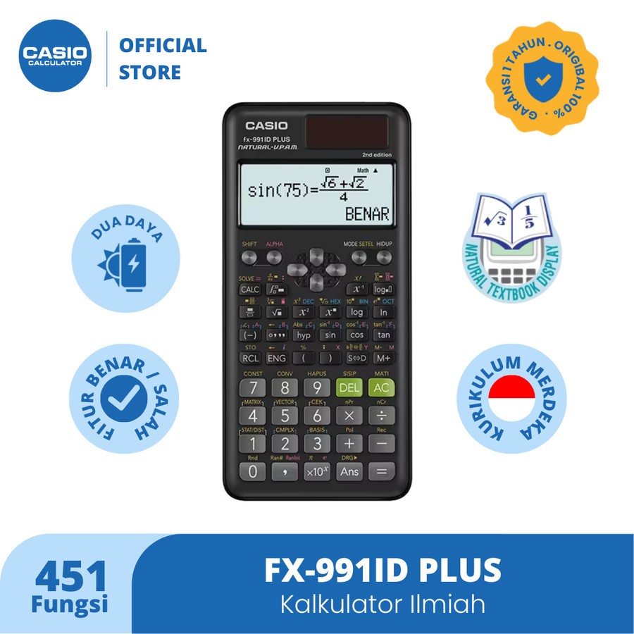 

CASIO FX-991D PLUS scientific Calculator kalkulator ilmiah sekolah original