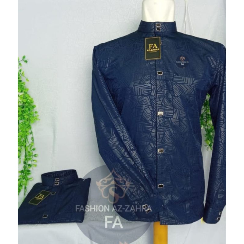 kemeja koko sultan embos motif etnich/kemko pria dewasa/kemko sultan kancing snap/kancing jepret