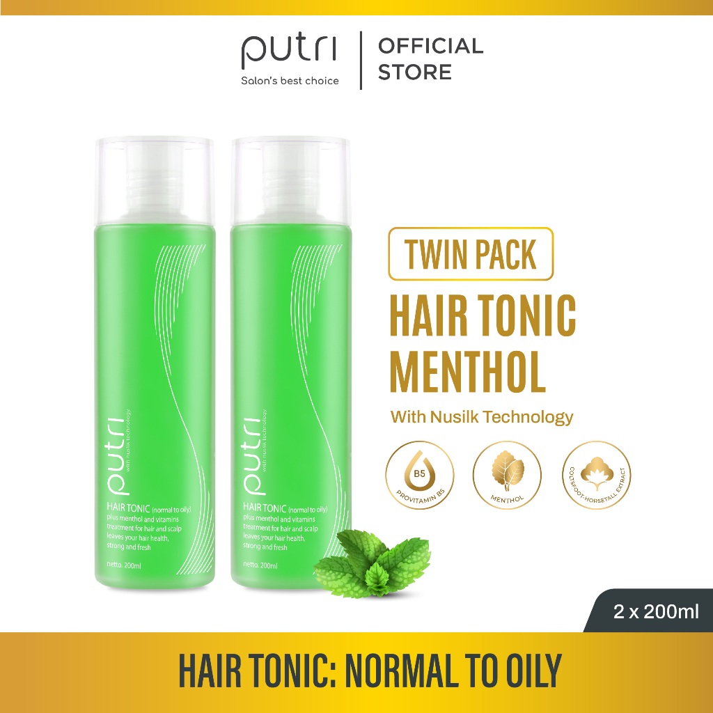 Twin Pack Putri with Nusilk Technology Hair Tonic Normal to Oily 200ml