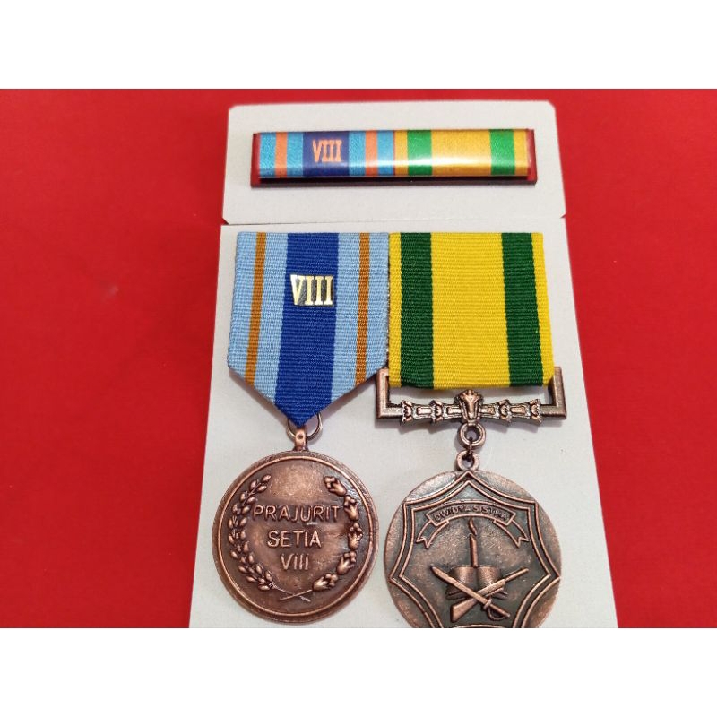 SATYA LENCANA PDH DAN PDU TNI AD (8 + DWIJASISTA) 1 SET 2 PITA DAN 2 MEDALI SIAP PAKAI