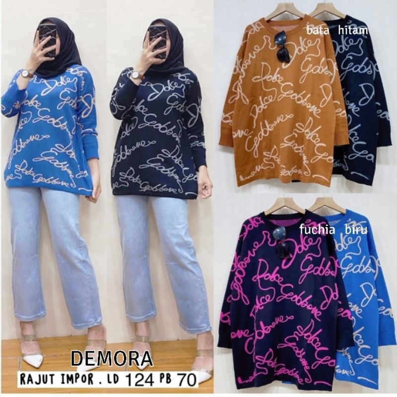 rajut import bigsize/blouse rajut jumbo/kaos rajut oversize