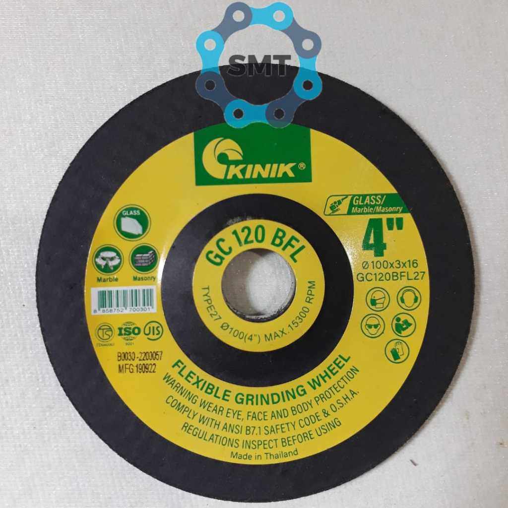 Batu Gerinda Gurinda Flexible Asah Kaca Batu Keramik GC120 GC 120 Kinik 4 inch