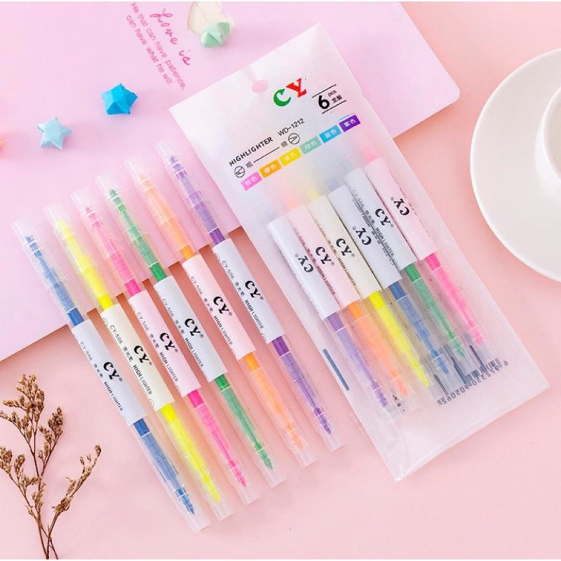 

1 SET 6pcs STABILO(12 WARNA) stabilo 2 arah