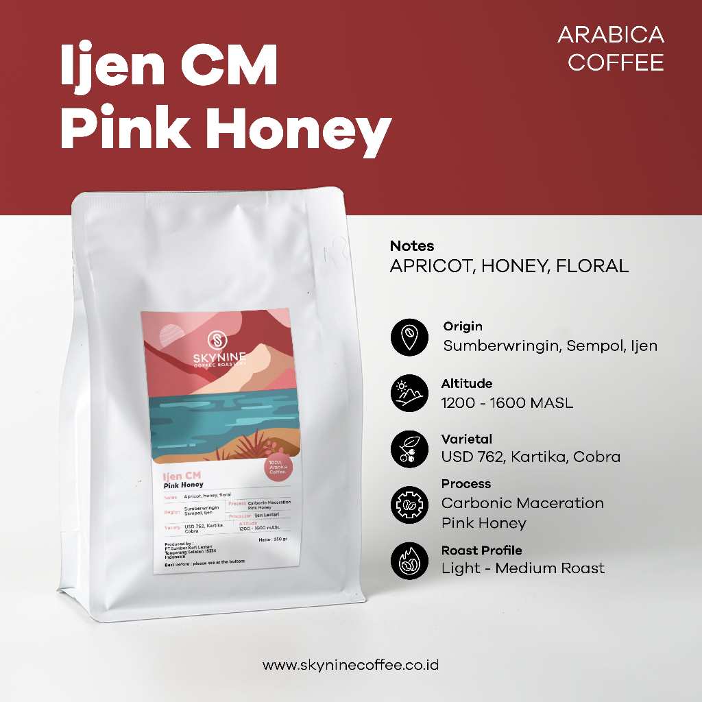 

KOPI ARABIKA IJEN CM PINK HONEY ROASTED BEANS