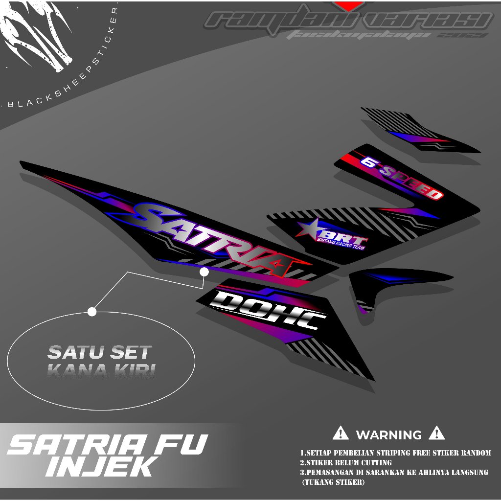 STRIPING VARIASI SATRIA FU INJEK - STIKER SATRIA FU FI - STIKER FU FI NEW
