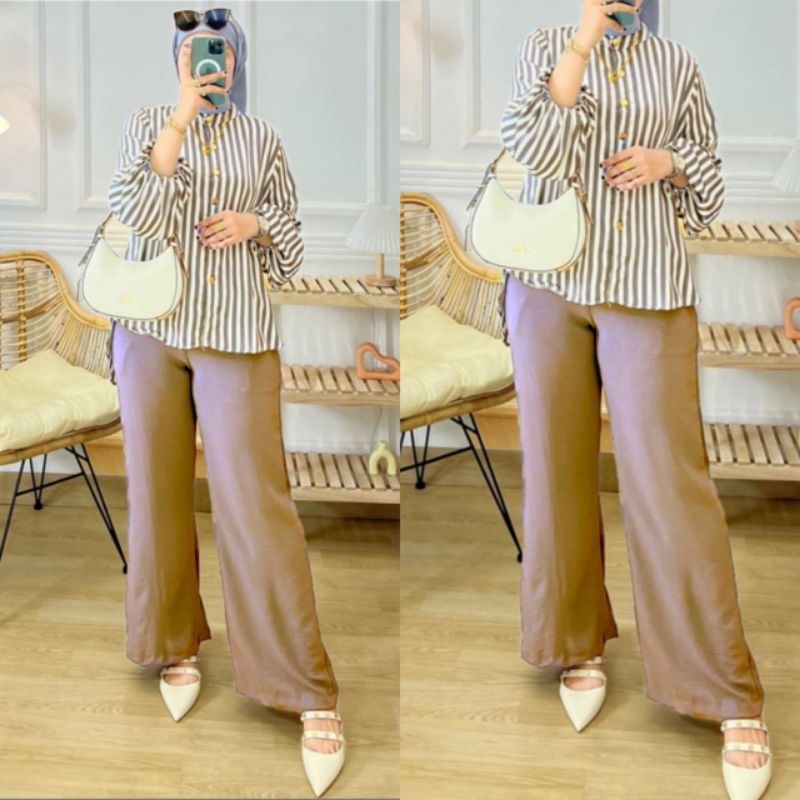 SETELAN WANITA YUMNA ONESET MOTIF SALUR