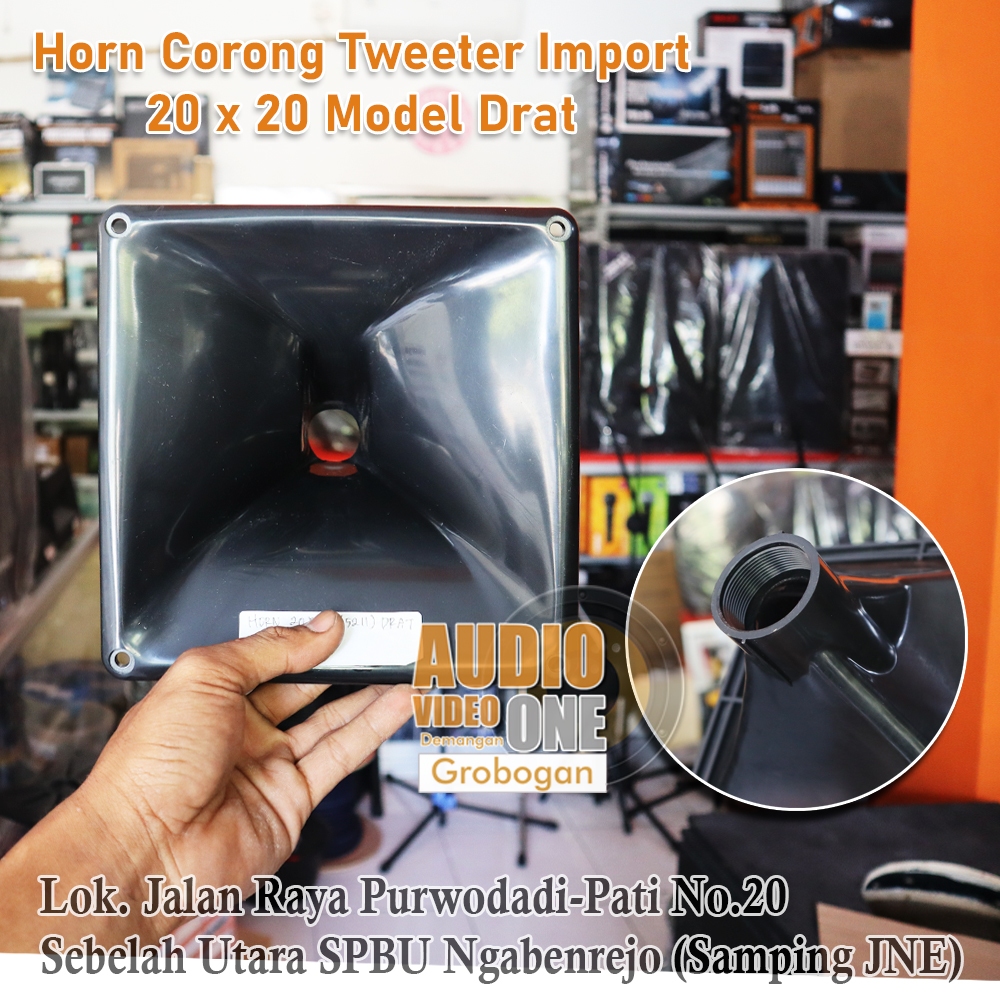 Horn Tweeter Import Drat 20 x 20 cm Bahan PVC Corong Tweter Line Array Corongan Speaker Monitor