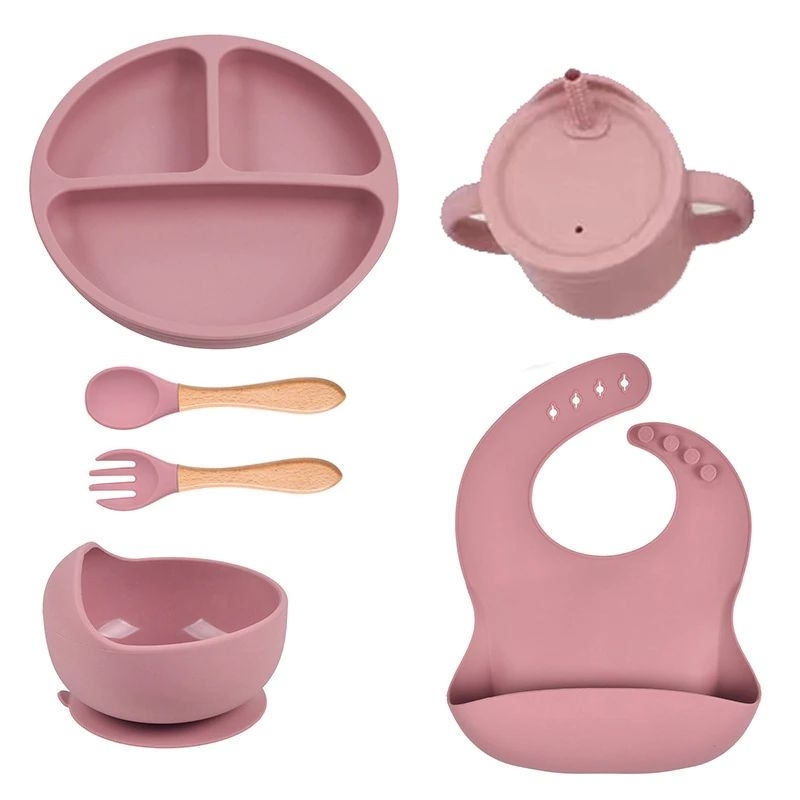 peralatan makan bayi silicon / set makan bayi