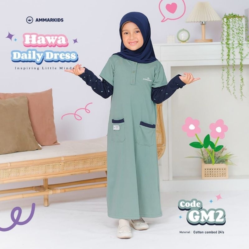 Ammar Kids Hawa Daily Dress Gamis Anak Terkini