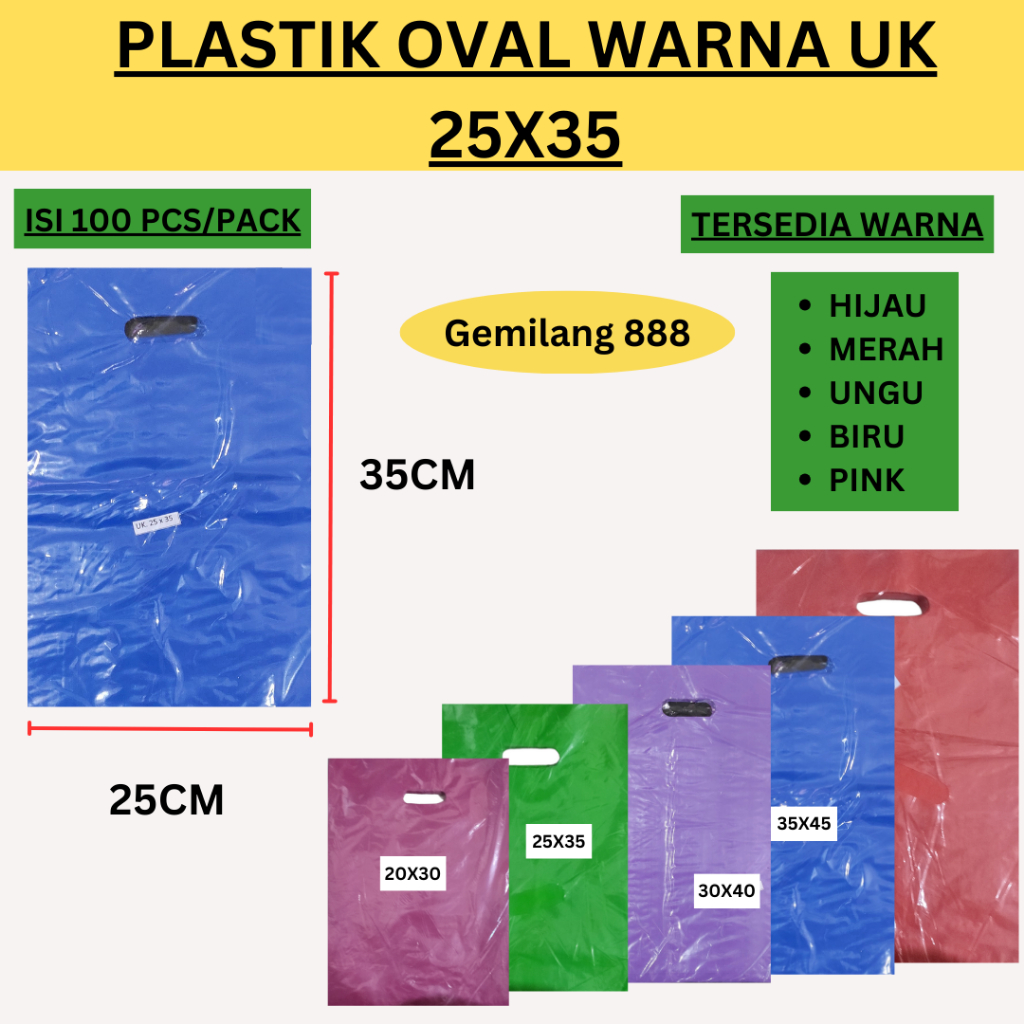 HD oval Polos uk 25x35 (1000 pcs), Plastik Packing / bungkus Paket, plastik baju, Plastik HD Plong