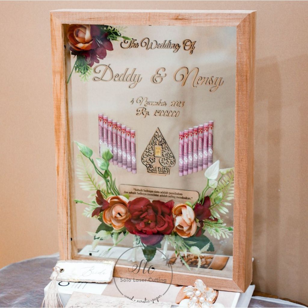 mahar transparant | mahar simple elegant pernikahan 25x35cm bening rustik figura mahar seserahan