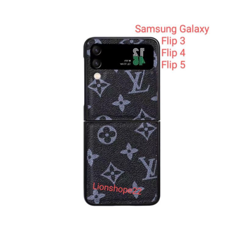 Motif LV Case Samsung Galaxy Z Flip 3 Z Flip 4 Z Flip 5 Mewah Sampul Penuh Dapat dilipat