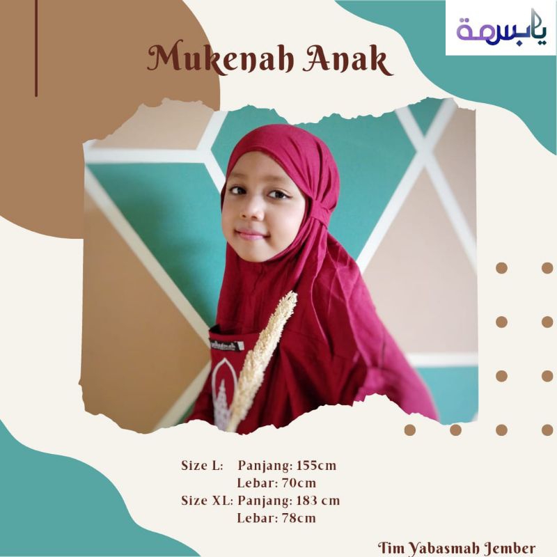 Best Seller Mukena Yabasmah/Mukena Basmah/Mukena Putih Anak/Mukena Anak/Mukena Terompah