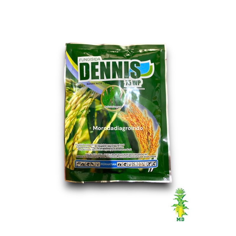 Fungisida DENNIS 75 WP 100gr mengendalikan penyakit blast/kresek pada tanaman padi