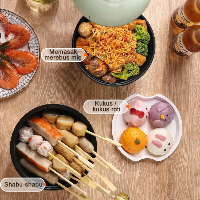 PANCI LISTRIK SERBAGUNA LOW WATT MULTIFUNGSI UK 1.2L 300W PANCI LISTRIK PORTABLE PANCI MINI TRAVELIN